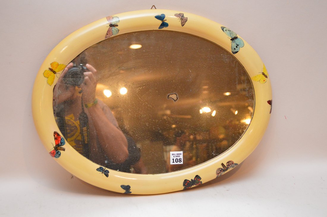Piero Fornasetti Vintage oval Butterfly Mirror (1 of 2)