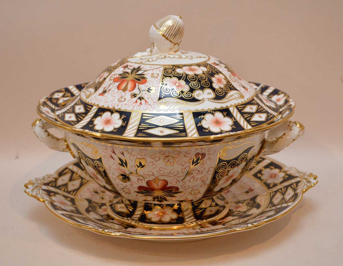 Large Royal Crown Derby  "Imari" Tureen and Under (1 of 7)