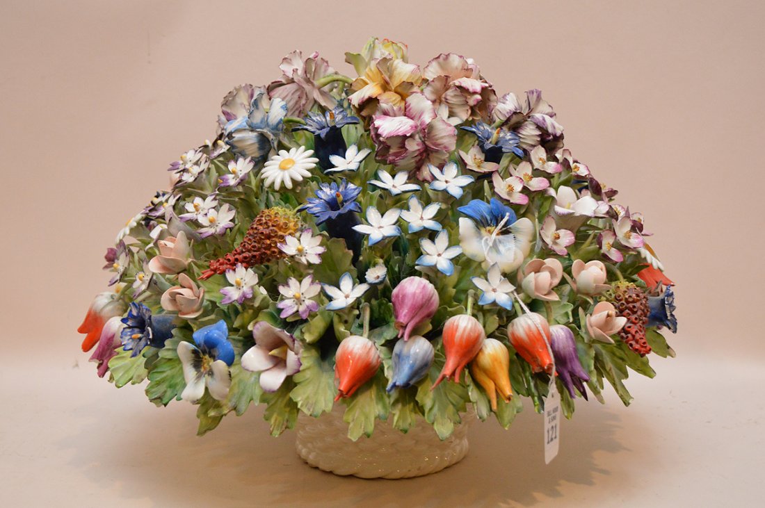 Capodimonte porcelain floral group, 12"h x 16"d (has (1 of 4)