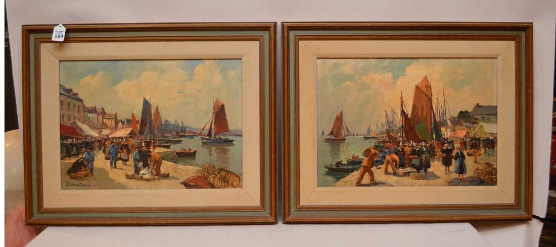 Pair of oil Paintings by Eugne Demester (FRENCH, b. (1 of 8)