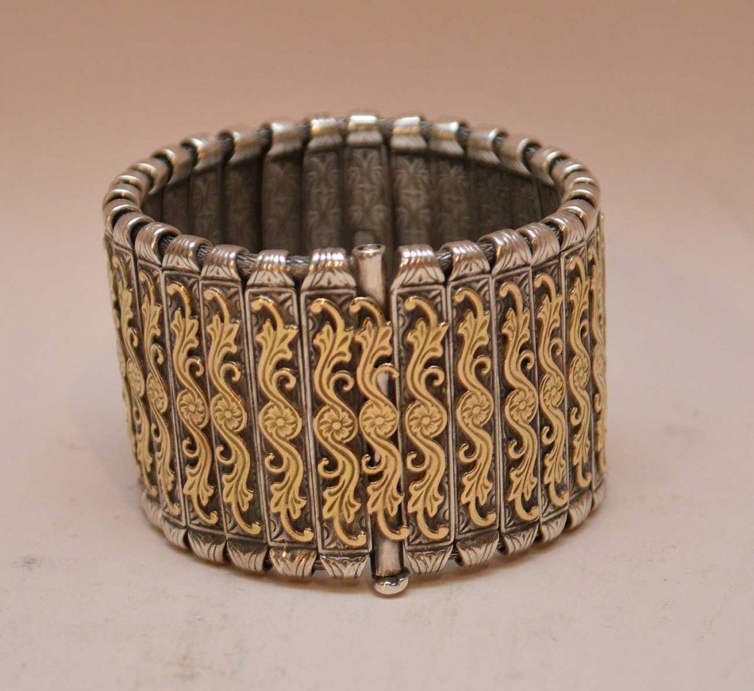 Konstantino bracelet, mixed metal, marked sterling: Konstantino bracelet, mixed metal, marked sterling (925) and 18kt. Gold