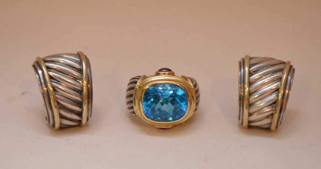 David Yurman ring, marked sterling (925) and 14kt gold (1 of 5)