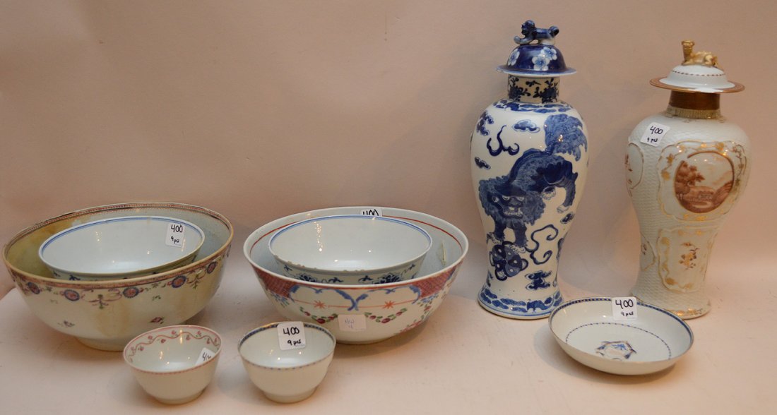 Large Lot Early Chinese Porcelain. 1 Blue & White Urn (1 of 6)