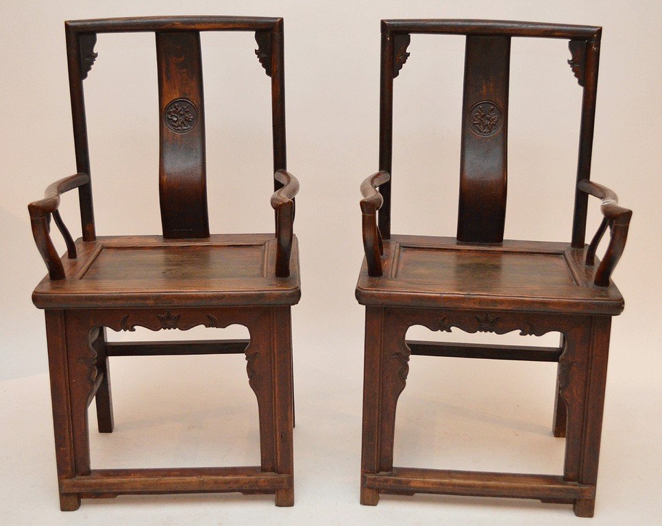 Pair Chinese arm chairs (1 of 9)
