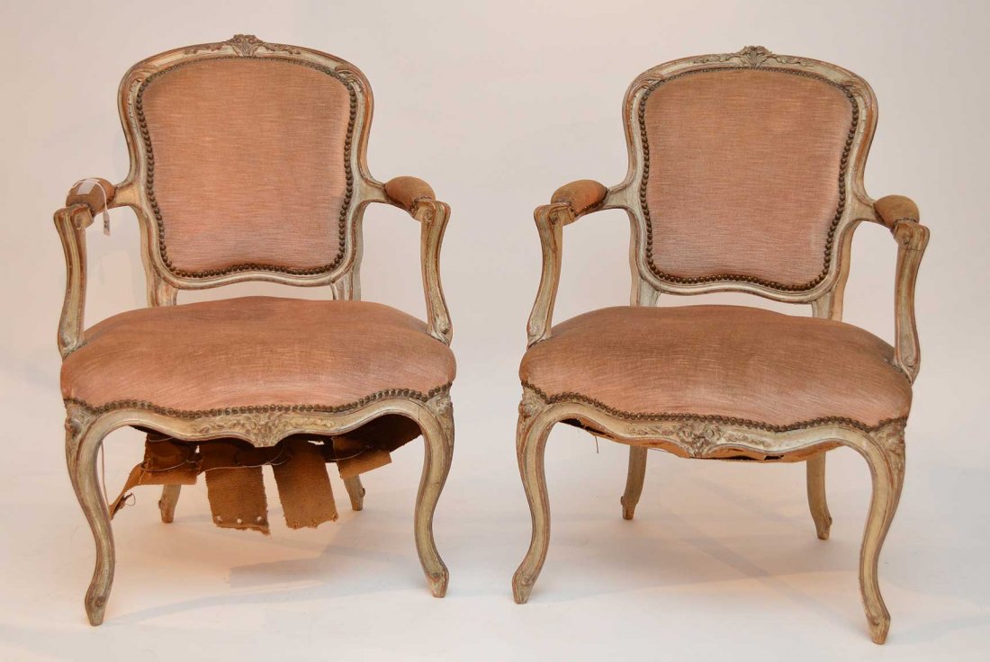 Pair French style bergere chairs: Pair French style bergere chairs