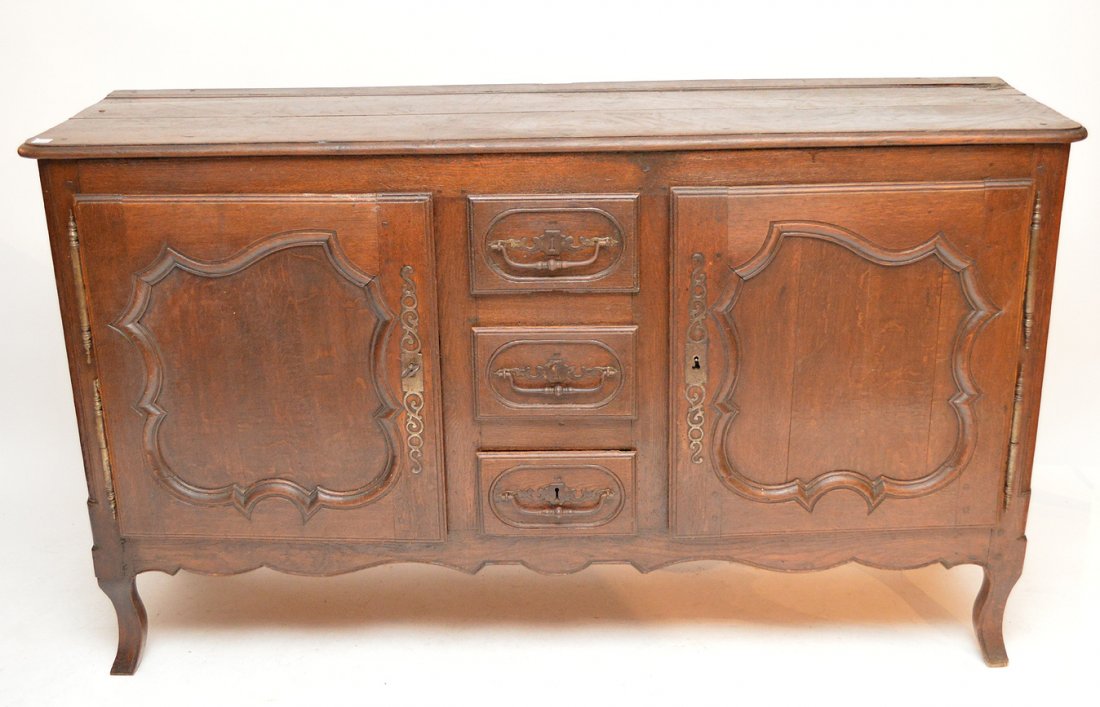 18th c. French walnut buffet/dresser, 2 cabinet doors (1 of 6)