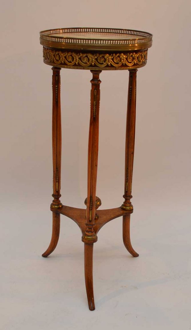 Small French round stand, gilt metal mounts (1 of 2)