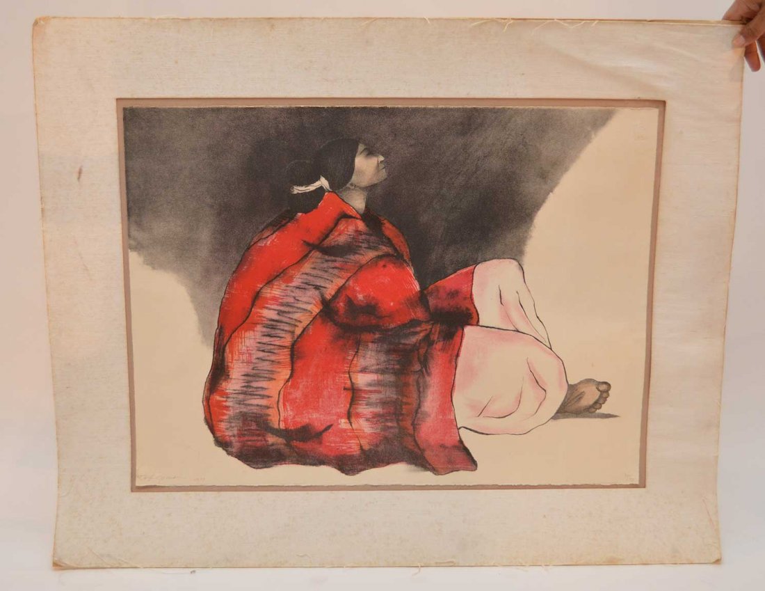 R.C. Gorman (American, 1932-2005) Untitled. Seated (1 of 4)