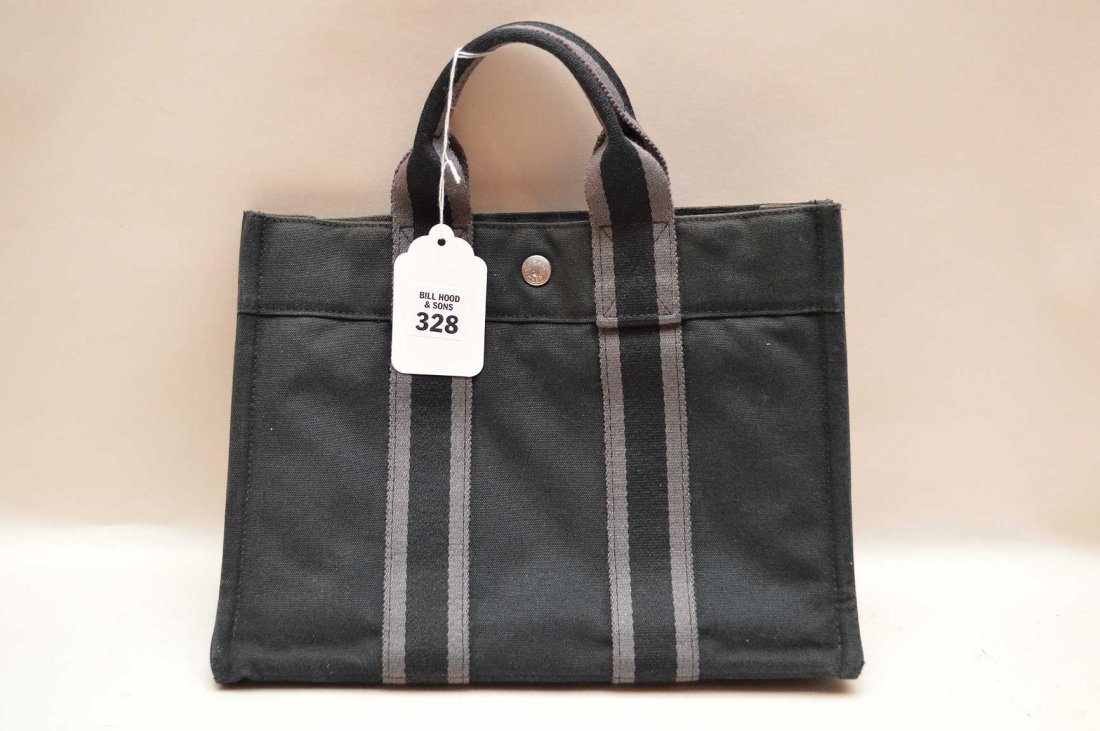 Vintage Hermes garden party bag, black & grey (1 of 3)