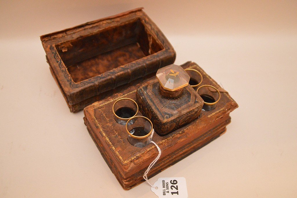 Faux Leather Book  Hidden Tantalus Set with one (1 of 7)