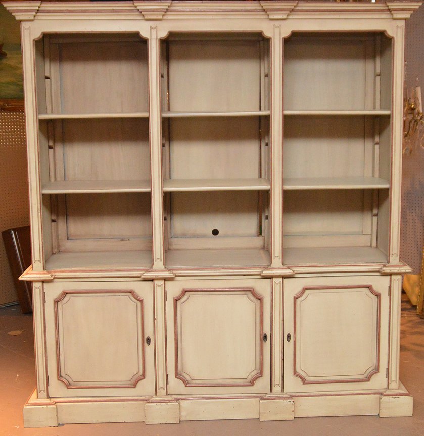 Painted bookcase, open shelving over 3 cabinet doors (1 of 5)