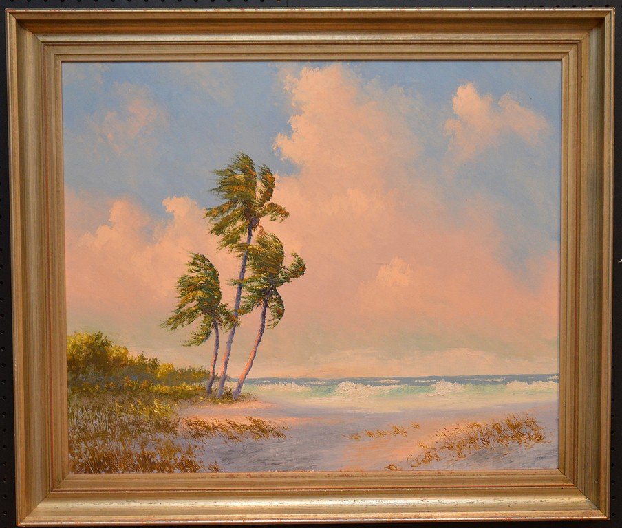 Florida School Seascape oil painting on canvas (1 of 4)