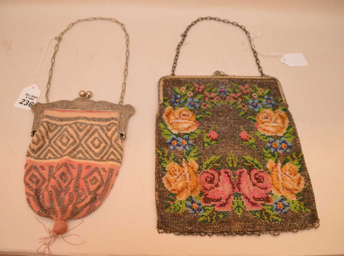 Set of 2 Fine Meshed & Colored Purses. One Art Deco (1 of 5)