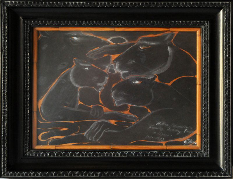 Gustavo Novoa (CHILEAN, 1941) oil on board "Black (1 of 4)