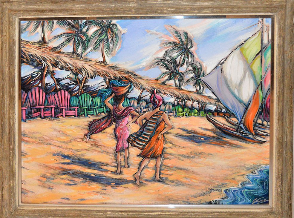 GUSTAVO NOVOA (CHILEAN, B. 1941)  Oil On Board Coastal (1 of 3)