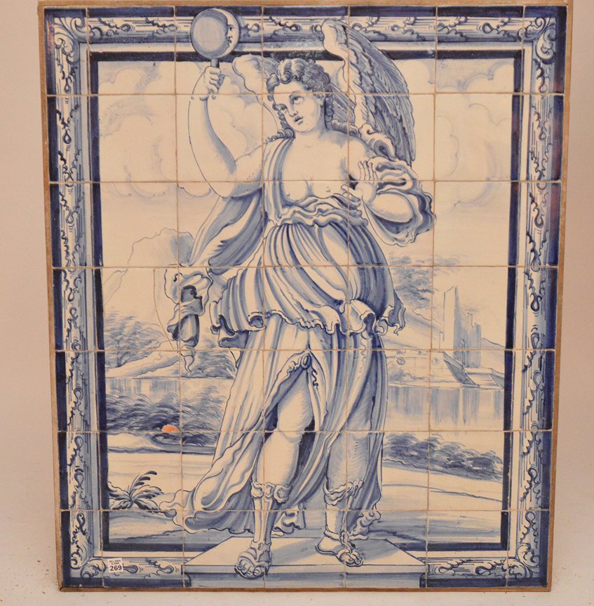 Delft tiles mounted together, 19th c. (1 of 3)