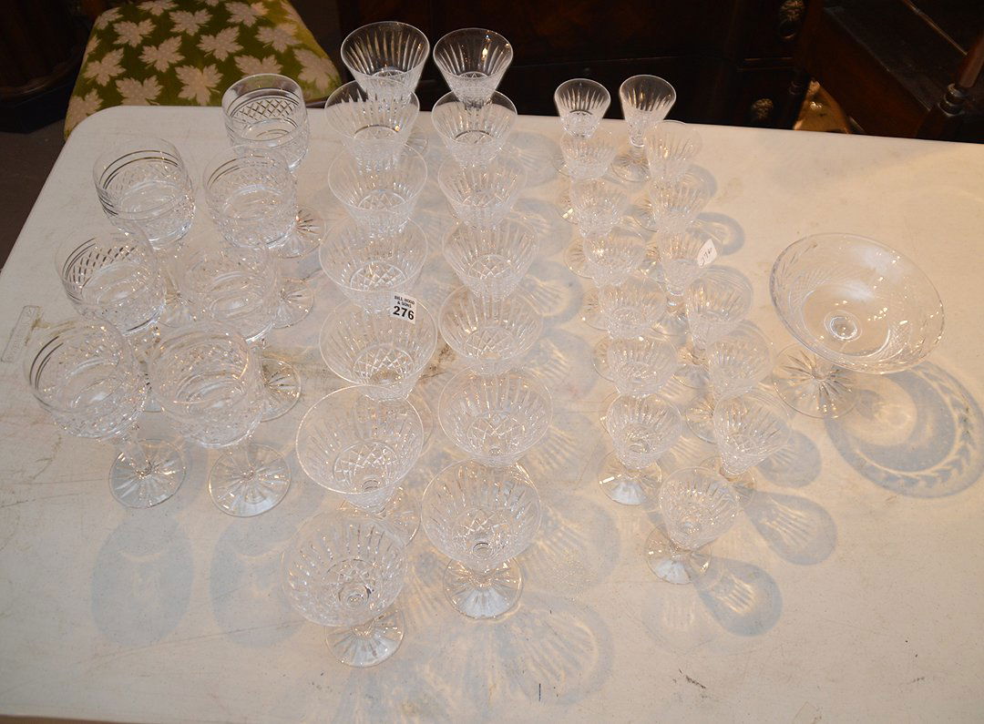Waterford crystal, 36pcs. Incl; 7 waters, 9 red wines, (1 of 4)