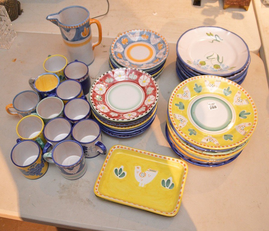 Lot of assorted Italian pottery, dishes, salad plates, (1 of 4)