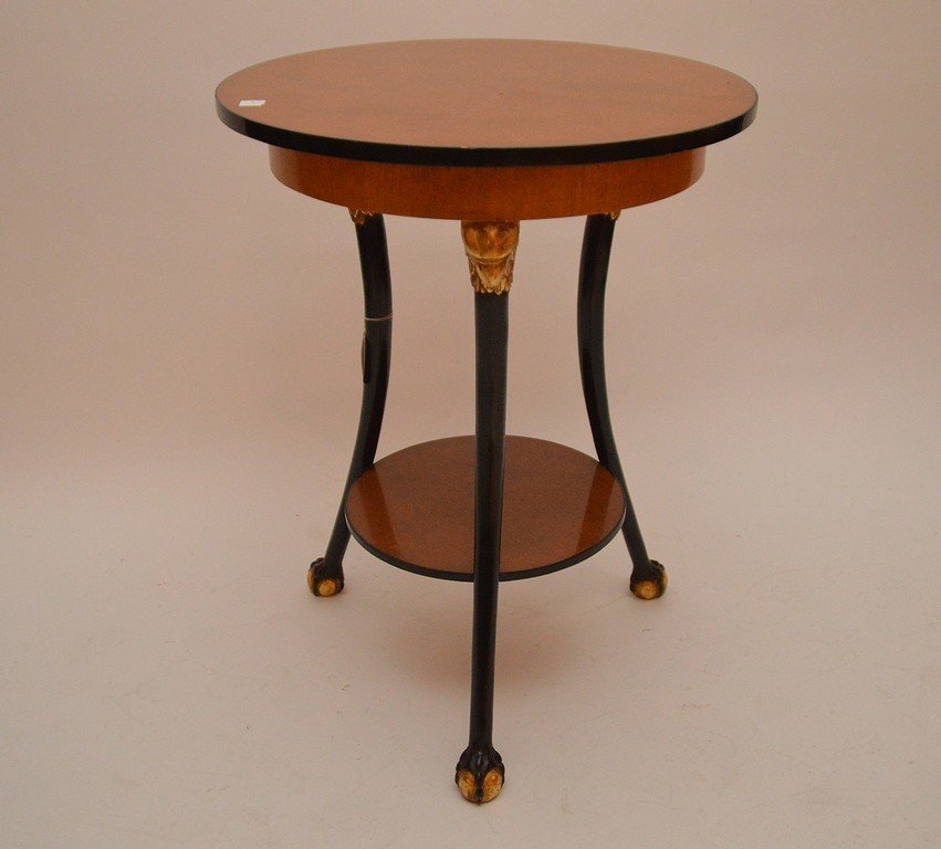 French Empire maple and ebony side table, gilt Phoenix (1 of 3)