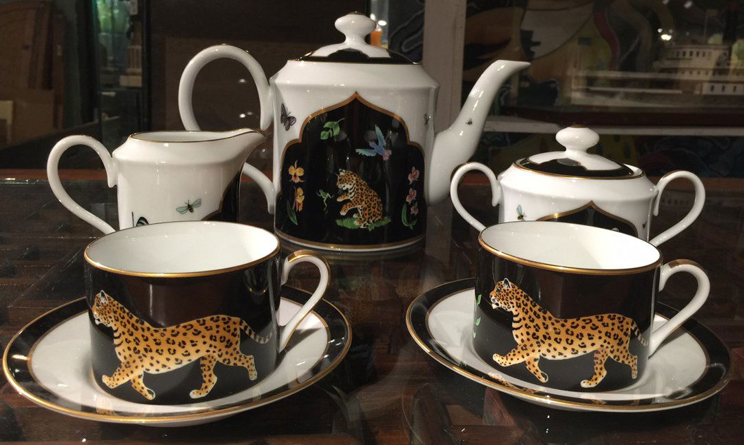 Lynn Chase 7pc. Jaguar Jungle Tea Set (1 of 3)
