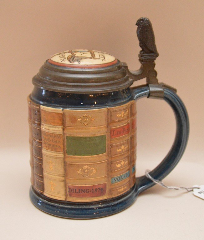 Mettlach book stein, 6 3/4"h (1 of 7)