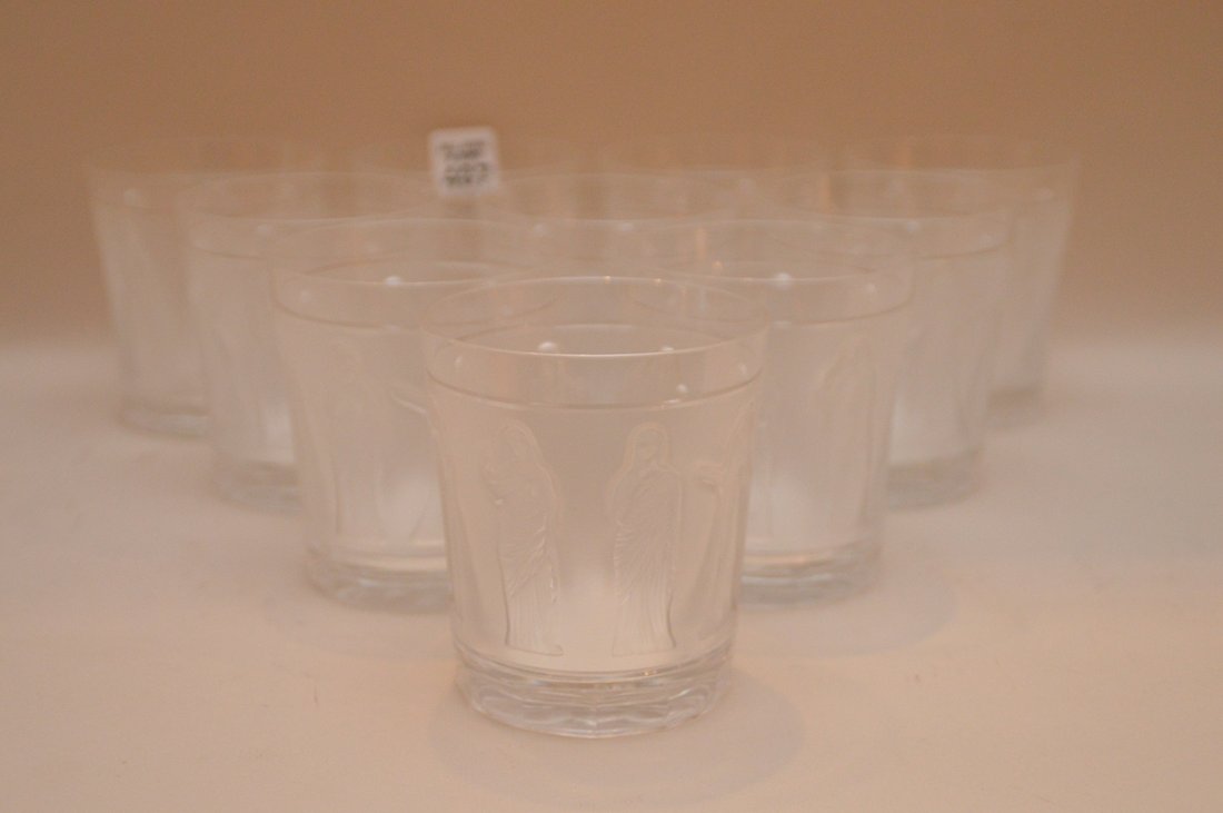 Set 10 Lalique Rocks Glasses with continuous women (1 of 3)