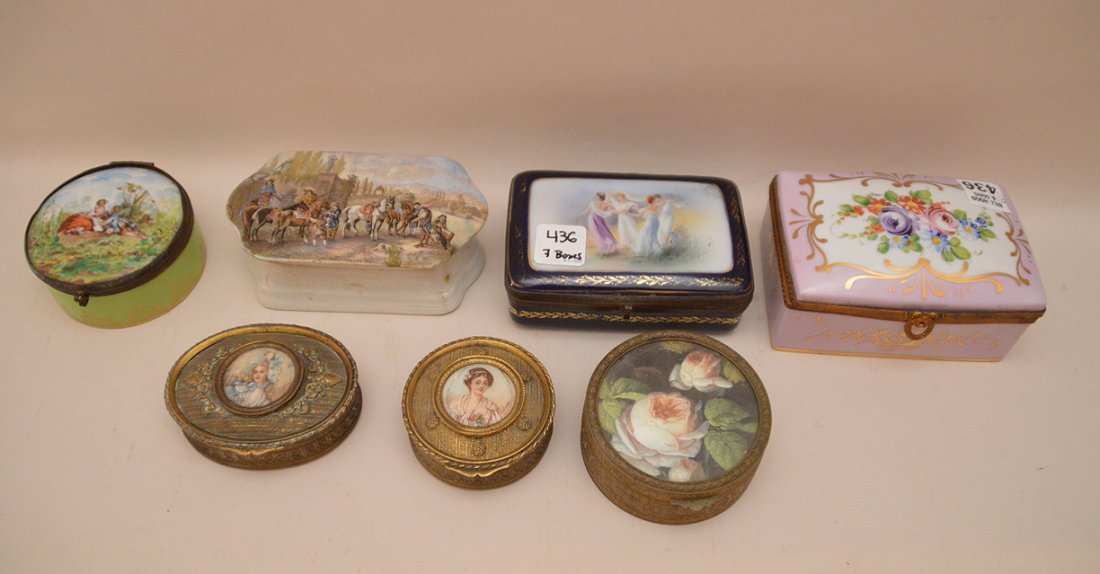 Lot of 7 assorted gilt metal and porcelain dresser (1 of 5)