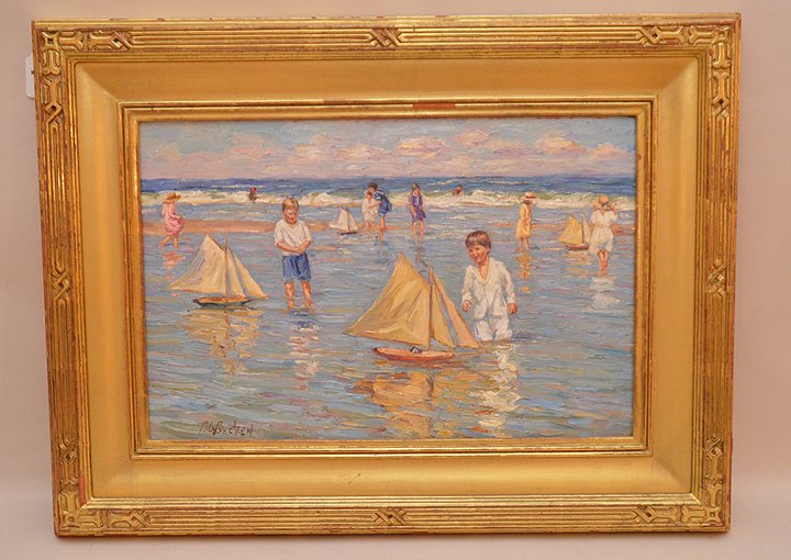 BRIAN BECKEN, American born 1949, “At the Beach with (1 of 7)