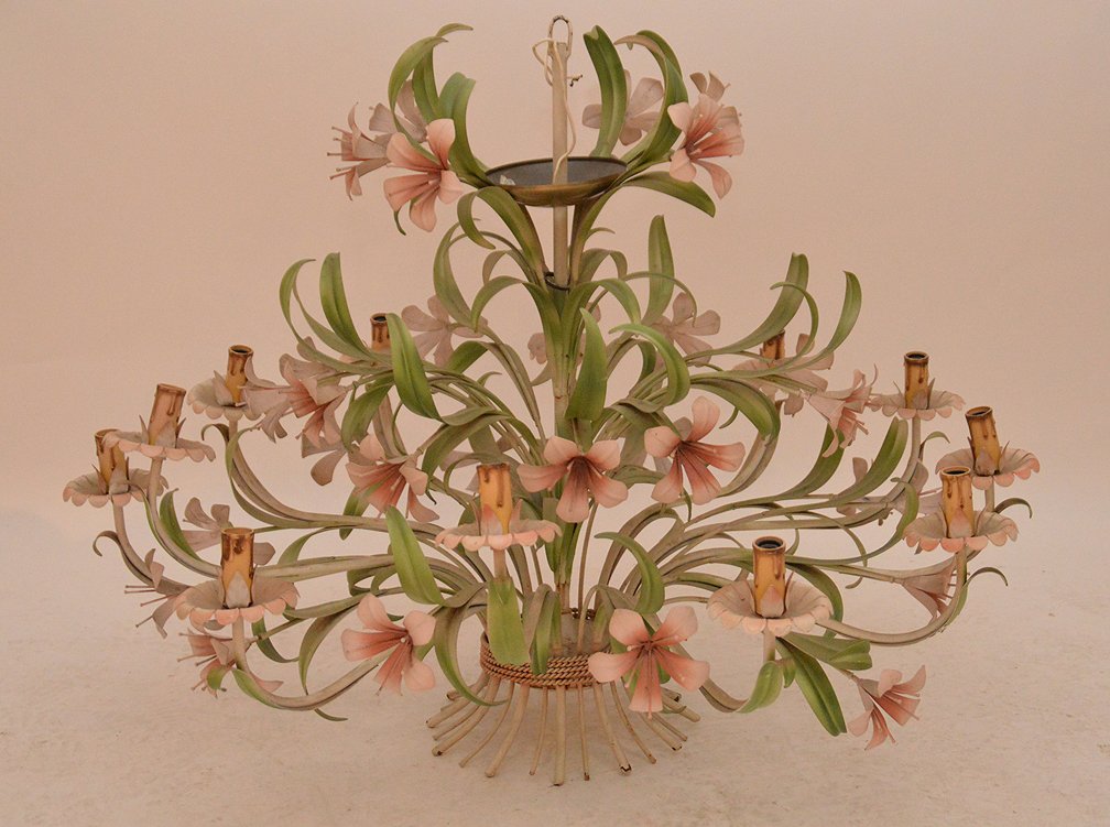 Fabulous Florida floral metal hanging 12 light: Fabulous Florida floral metal hanging 12 light chandelier