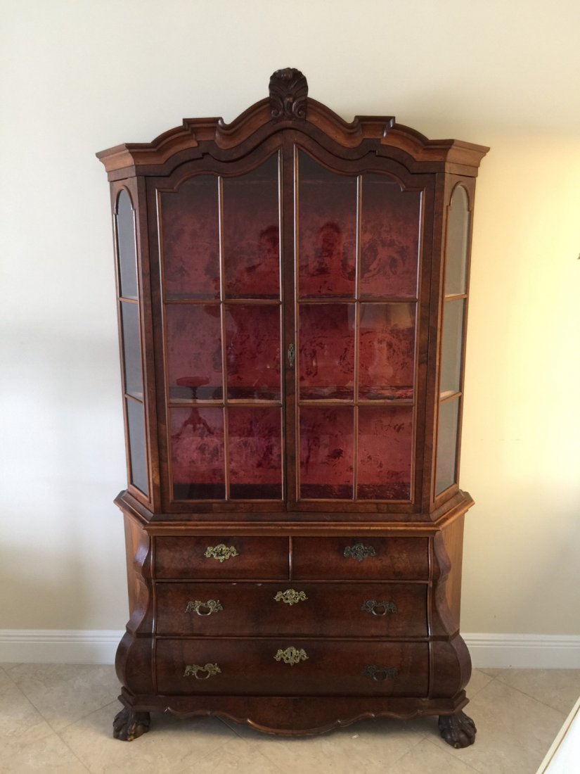 Dutch cabinet, burled oak and pegged construction (1 of 2)