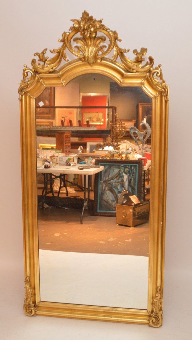 Gilded and carved mirror, Acanthus leaf, flowers and 2 (1 of 7)
