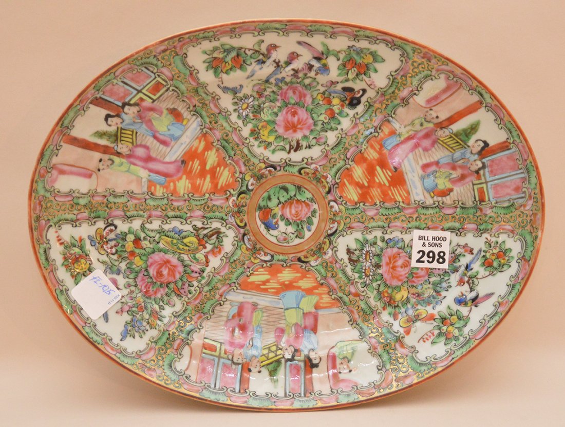 Oval Chinese Rose Medallion platter, 13"dia (1 of 3)