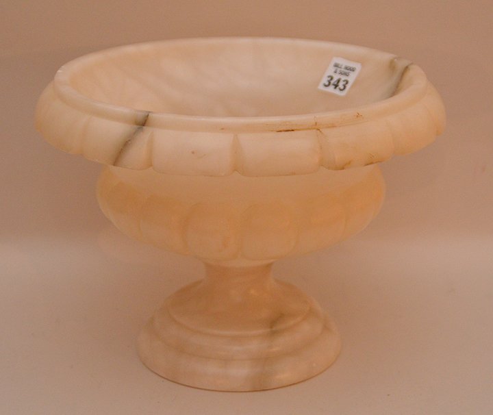 Fine Italian Alabaster Urn. 10 1/2" Diameter x 8" (1 of 3)