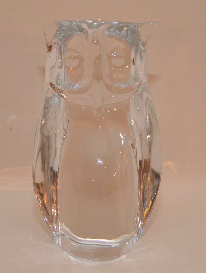 Crystal owl, signed Daum (1 of 4)