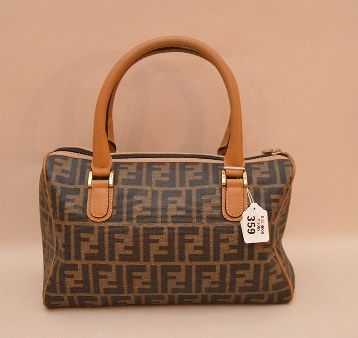 Vintage Fendi leather bag/satchel, Monogram Speedy Logo (1 of 7)