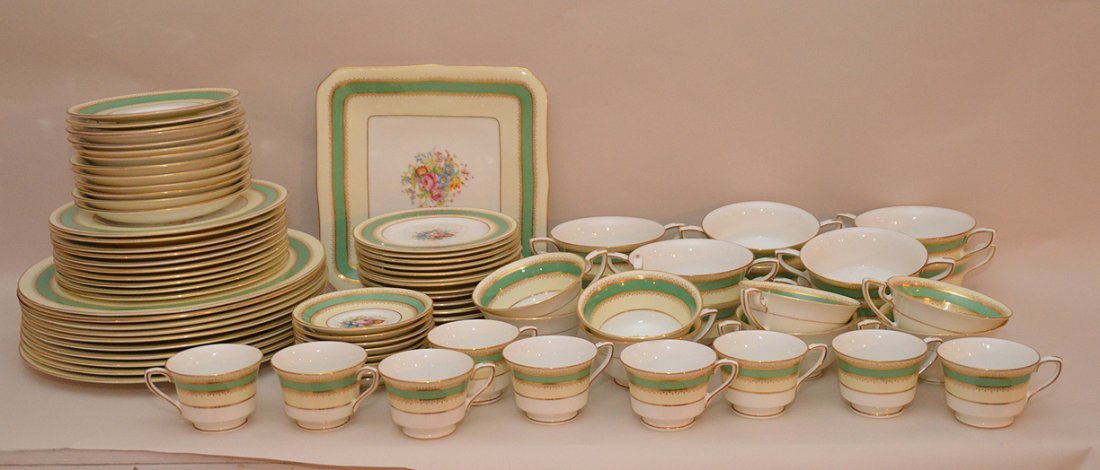 China service, Princess Royal, incl; 10 dinner, 10: China service, Princess Royal, incl; 10 dinner, 10 salad, 14 bread plates, 8 saucers, 10 cream soups, 8 tea cups, 13 saucers and 9 demi tasse