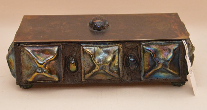 Bronze & Glass Box Tiffany Studios Impressed Mark and (1 of 9)