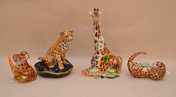 4 Pieces Lynn Chase Porcelain.  1 Giraffe Ht. 9". 1 (1 of 7)