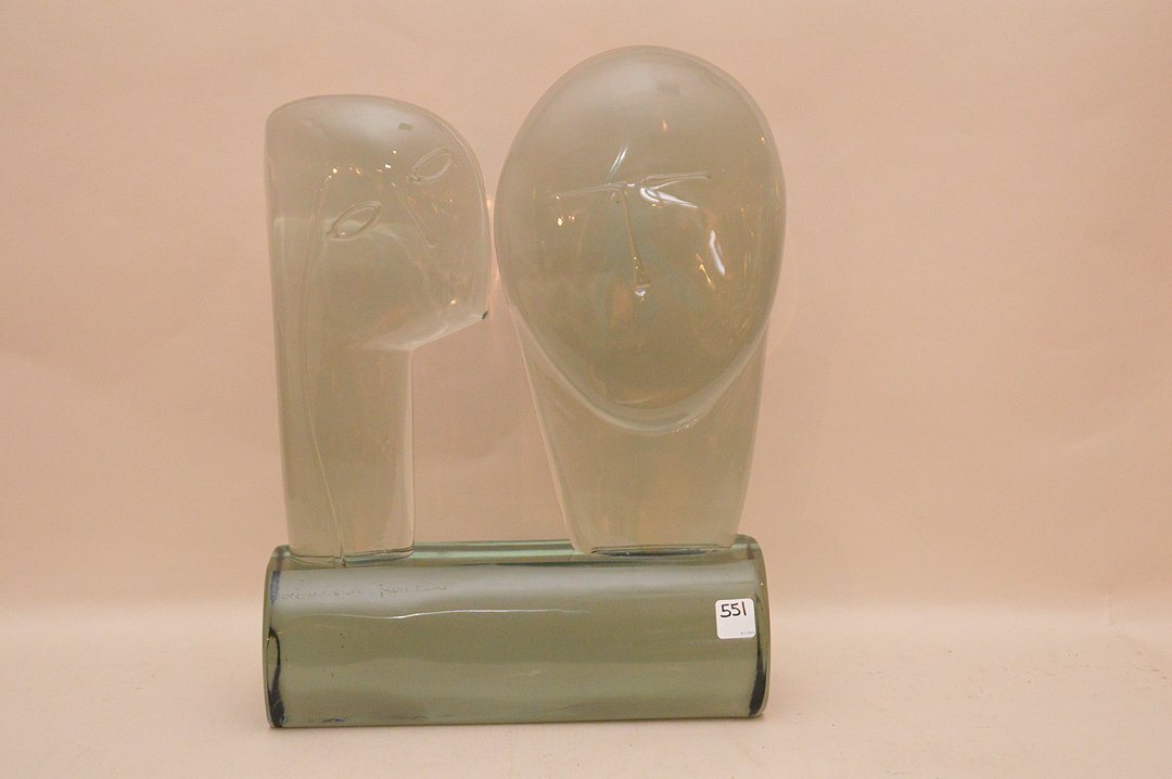 Loredano Rosin (Italian 1948-1991) Sculpture. Bust of: Loredano Rosin (Italian 1948-1991) Sculpture. Bust of a man and a woman. Signed on the base. Ht. 17 3/4" W. 13 1/4" D. 4 3/4"