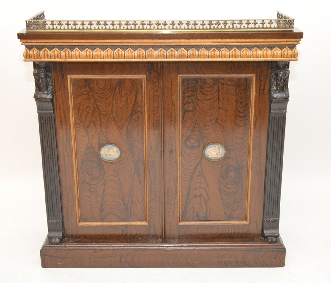 Console, Regency Empire Style, Wedgwood Medallions on (1 of 7)