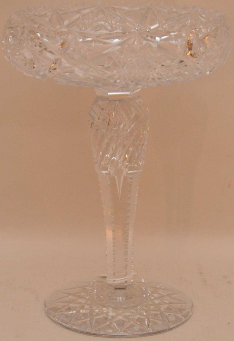 Fine American brilliant cut glass compote, 11"h (1 of 3)