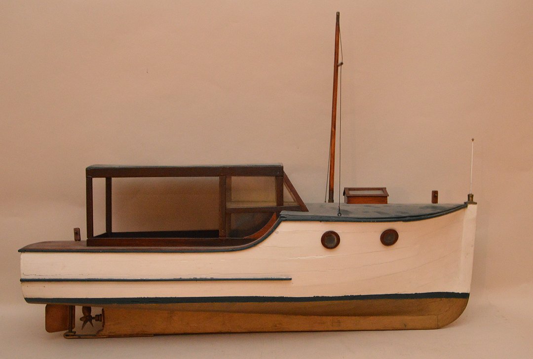 Vintage wood cabin cruiser, hand crafted, 14"h x 33"w (1 of 6)