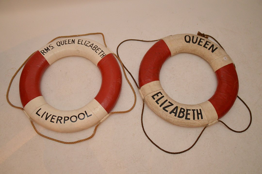 2 vintage life rings (1) Queen Elizabeth AND (2) RMS (1 of 4)