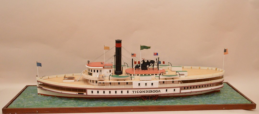 Vintage wood ship model "Ticonderoga", 13 3/4"h x 38 (1 of 8)