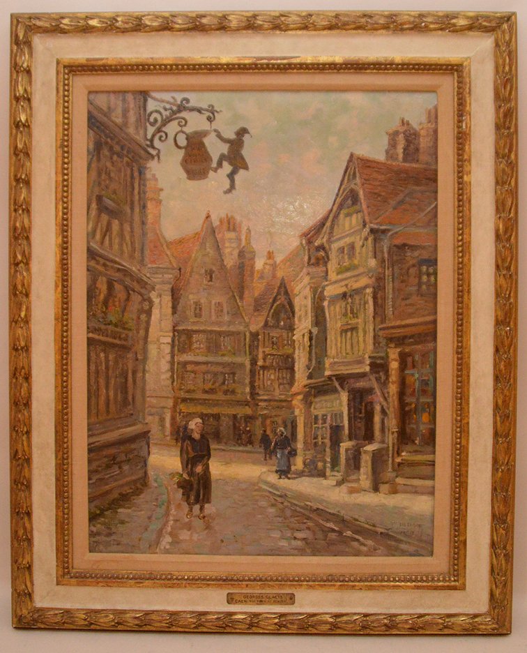 Georges Claeys (BELGIAN, 1876-1966) oil on canvas, town (1 of 10)