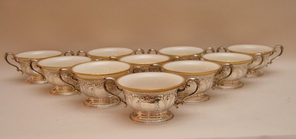 10 double handled Gorham sterling holders each with (1 of 3)