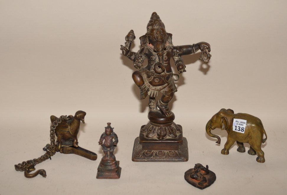 5 bronze Indian statues, one Ganesh (1 of 5)