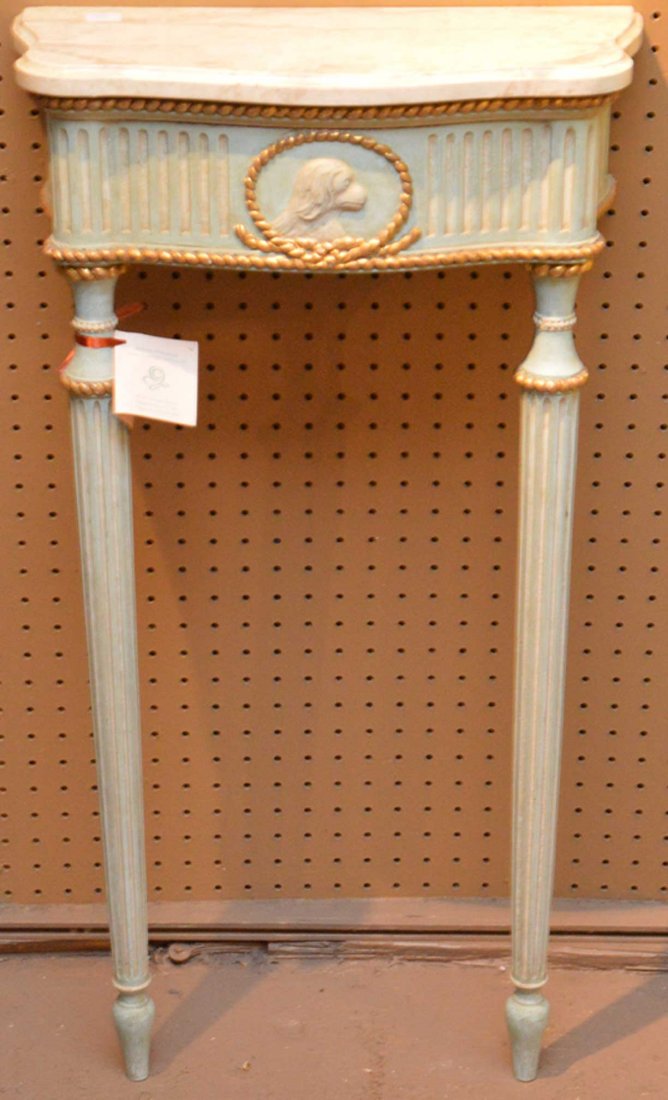 Decorative diminutive wall mounted console, painted (1 of 2)