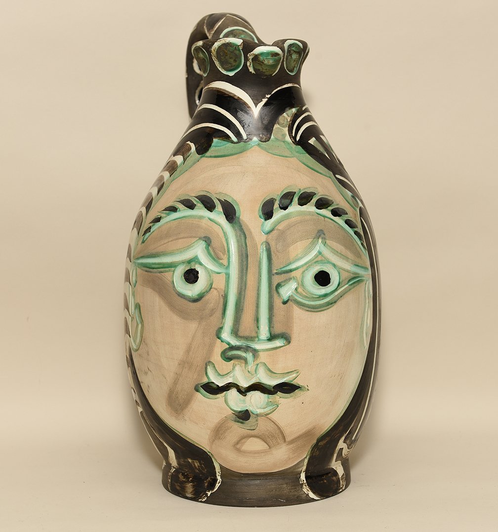 PABLO PICASSO Bearded Man's Wife, Madoura Pitcher, (1 of 10)