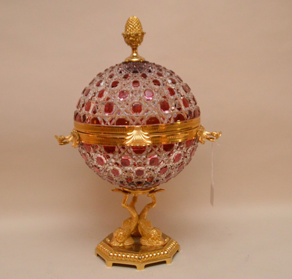 Gilt bronze & ruby cut to clear Tantalus, interior with (1 of 6)